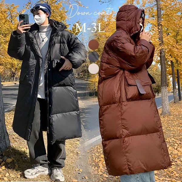 オーバーサイズ 30代 防寒着 ブラック S 着やせ 40代 60代 黒 冬服 冬 厚手 フードなし メンズ ダウンコート ダウンジャケット 50代 秋 大きいサイズ おしゃれ L M 20代