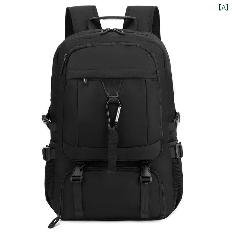 登山バックパック メンズ レディース 旅行 アウトドア リュックサック 防水 拡張 牛津布 生理曲線 背負い ハイキング 徒歩 黒 迷彩 耐久 軽量 普段使い