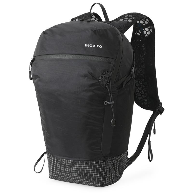 バックパック メンズ レディース 登山 トレッキング アウトドア ランニング 折りたたみ 撥水 通気 超軽量 夜間反射 SOSホイッスル ポリエステル 無地 黒 グレー 白 冬用