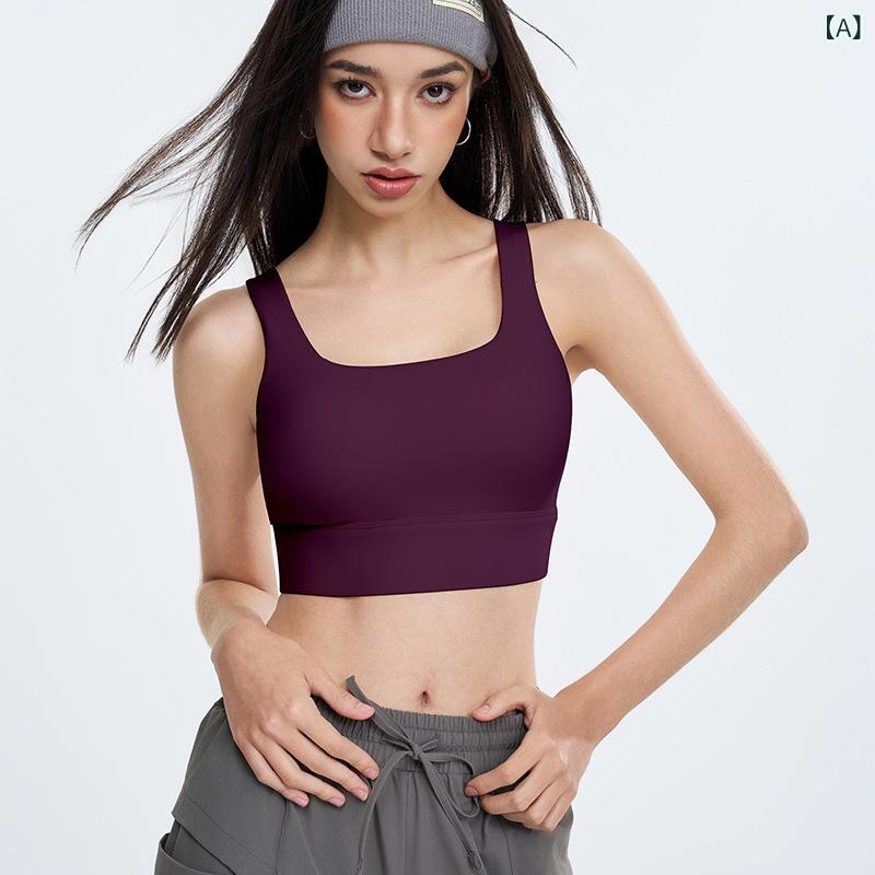 スポーツブラ レディース ヨガ ピラティス フィットネス インナー 細ストラップ 美背 ノンワイヤー フルカップ 前ホック 伸縮性 ナイロン素材 オールシーズン 紫 アイボリー ブラック 4,093円