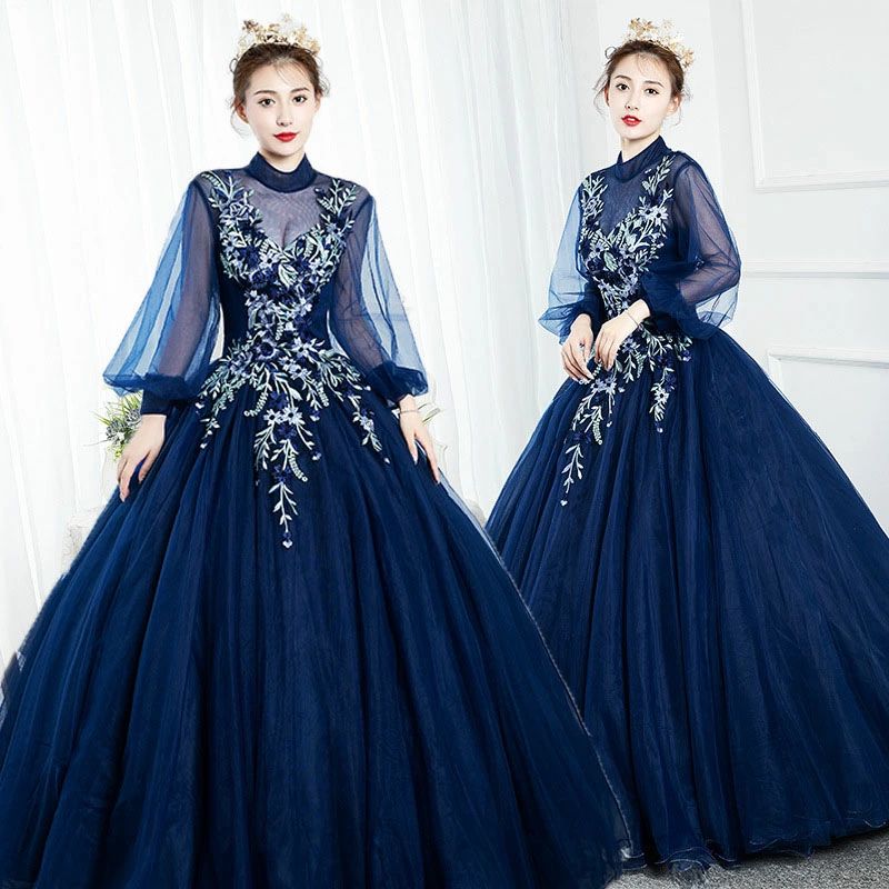 ハイネック ネイビー イブニングドレス ピンク ドレス 花柄 花柄 XL コンクール ロングドレス 紺色 L S ロング 発表会ドレス コンサート M 演奏会ドレス コンテスト XXL ドレス 演奏会 チュール XXXL パーティードレス 可愛い