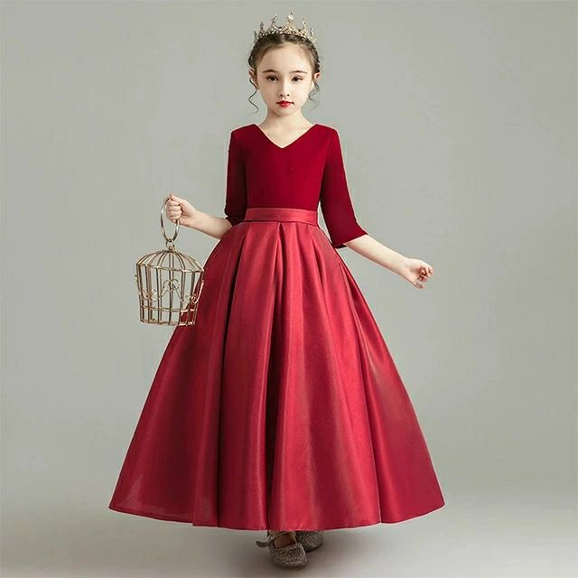 100-160cm ジュニア ステージドレス 演出服 キッズドレス 7分袖 袖あり 黒 女児ドレス 150 演奏会ドレス ブラック ベルベット