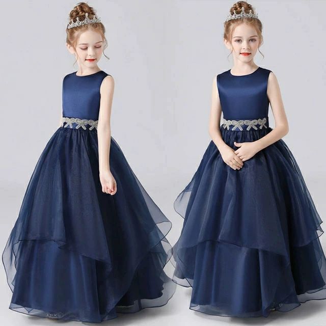 110-160cm 子どもドレス リボン ステージ衣装 子供服 高級感 演奏会ドレス キッズドレス フォーマル ノースリーブ