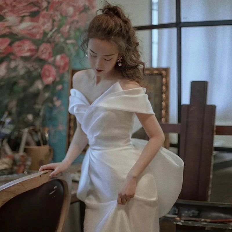 XXXL XXL XL L M S XS 無地 外国で挙式 映画化 ギアお召しもの 二次会 婚礼の儀お召しもの 婚礼の儀 白いことお召しもの オシャレ ドレス-レディースファッション