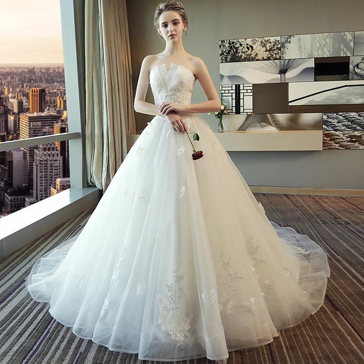 XXL XL L M S ギアお召しもの 婚礼の儀お召しもの A伝達ルート 白いこと ロングお召しもの 花嫁御寮お召しもの 好いたらしい パール 花柄 ビスチェドレス レディースファッション-ドレス