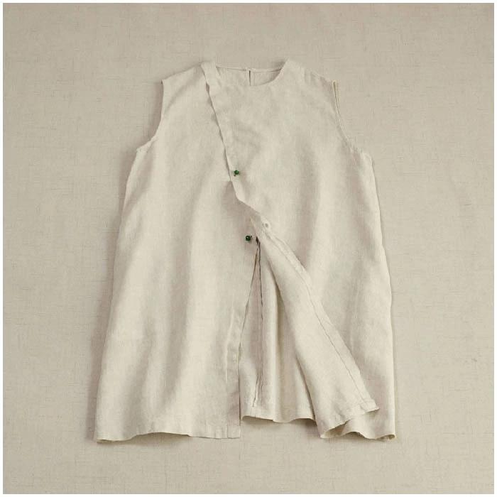 ブラウス レディース トップス 春 tシャツ リネン タンクトップ 無袖 夏 ノースリーブ リネン トッ チュニック ノースリーブ