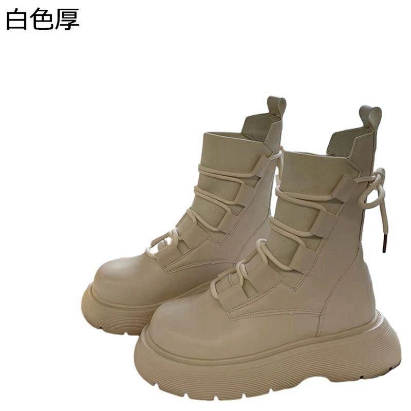 美脚 履き分かりやすい 遊撃手ブーツ 軽さ 編み上げ 歩き分かりやすい 厚底 身たけ引き上げる4糎 出かける 吊りひも 秋冬 レディース 通い スニーカー スピード競技引き上げる 成人女性力 ブーティ 着痩せ 走れる