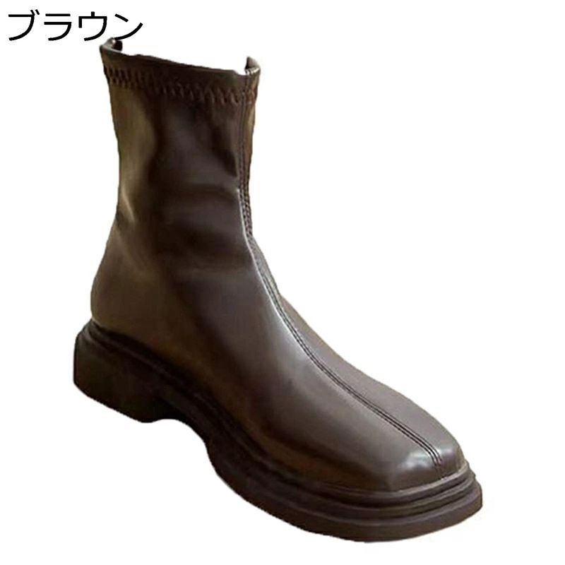 おしゃれ 冬靴 ブーティ 走れる 柔らかい 履きやすい 女の子 ローヒール 履きやすい 女子力 撥水 ハーフブーツ ショートブーツ ジップアップ 秋靴 美脚 フェイクレザー やわらか レディース