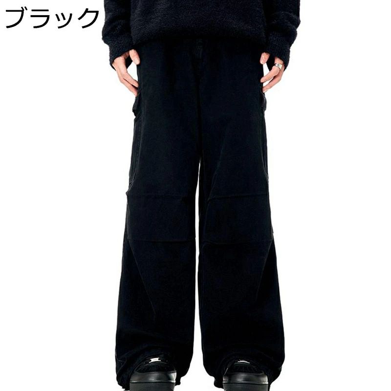 レディース 極太 秋冬 アメカジ カーゴパンツ マルチポケット おしゃれ 無地 メンズ ヴィンテージ ストリートモード ルーズ ゆったり ヒップホップ ワイドパンツ カジュアル ブーツカット