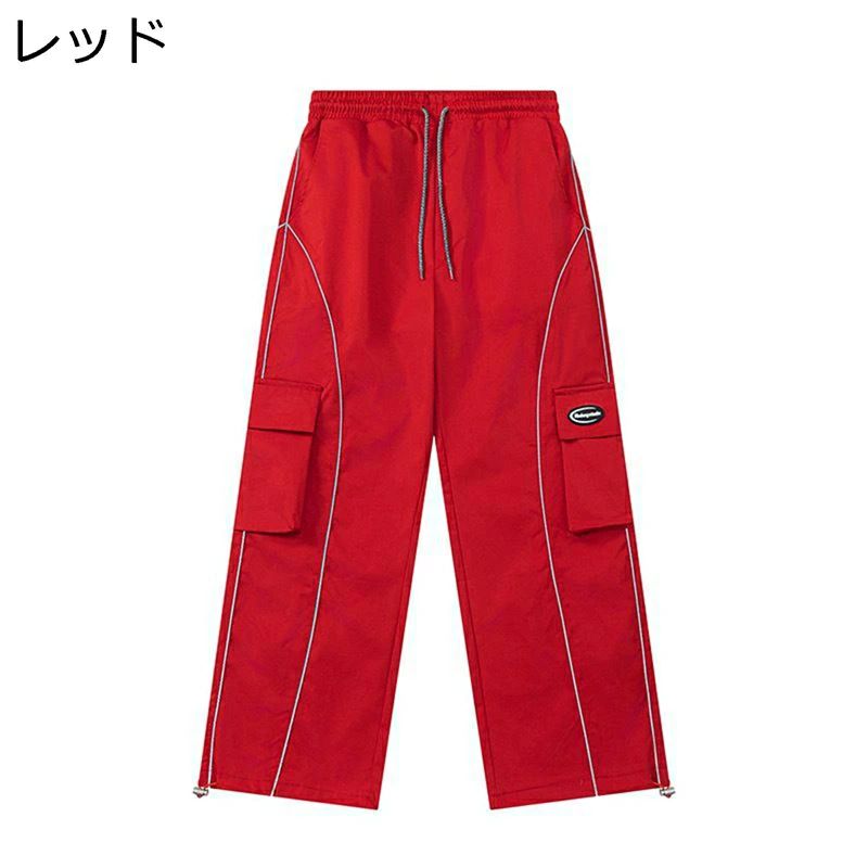 ワイドパンツ 通気 ストリート系 ヒップホップ アウトドア カーゴパンツ カジュアル 柔らかい ルーズ 無地 綿100 機能性 マルチポケット おしゃれ メンズ oversize 引き紐 ダンス