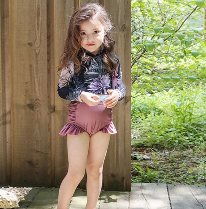 キッズ 水着 85 95cm 95 105cm おしゃれ ふたご セパレート プール ベビー 上下セット 双子 双子コーデ 女の子 子供服 子供水着 日焼け対策 水遊び 海 赤ちゃん 長袖 韓国 韓国風 送料関税無料 女の子