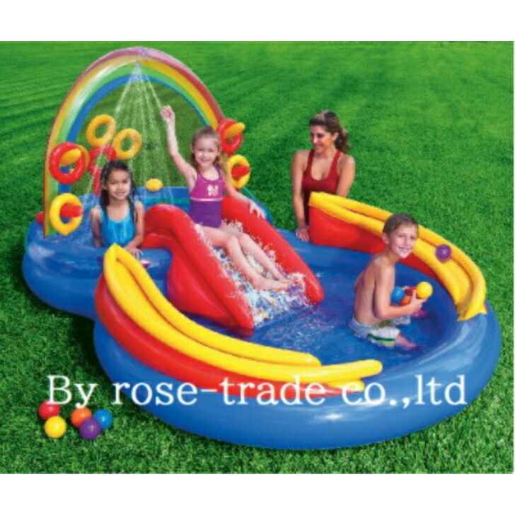 レインボーリングプレイセンター プール ビニールプール すべりだい わなげ 噴水 ボール 水遊び おもちゃ ベビー 赤ちゃん キッズ 子供 夏休み ふたご専門通販 双子専門通販 Psicologosancora Es
