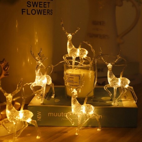 市場 イルミネーション 1 5m Led電飾 トナカイ クリスマス3dガーランド クリスマス飾り デコレーション 装飾ライト 暖色 光る 鹿