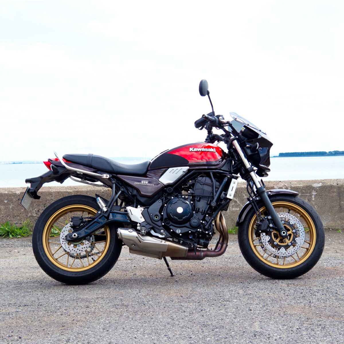 Z650rs ビキニカウル R Worldwalk カスタム カワサキ キャンディエメラルドグリーン キャンディダイヤモンドブラウン クリア スクリーン スモーク タイプ パーツ ボルトオン ワールドウォーク 仕様 受注生産 純正色塗装 送料無料 風防 希少 キャンディダイヤモンドブラウン