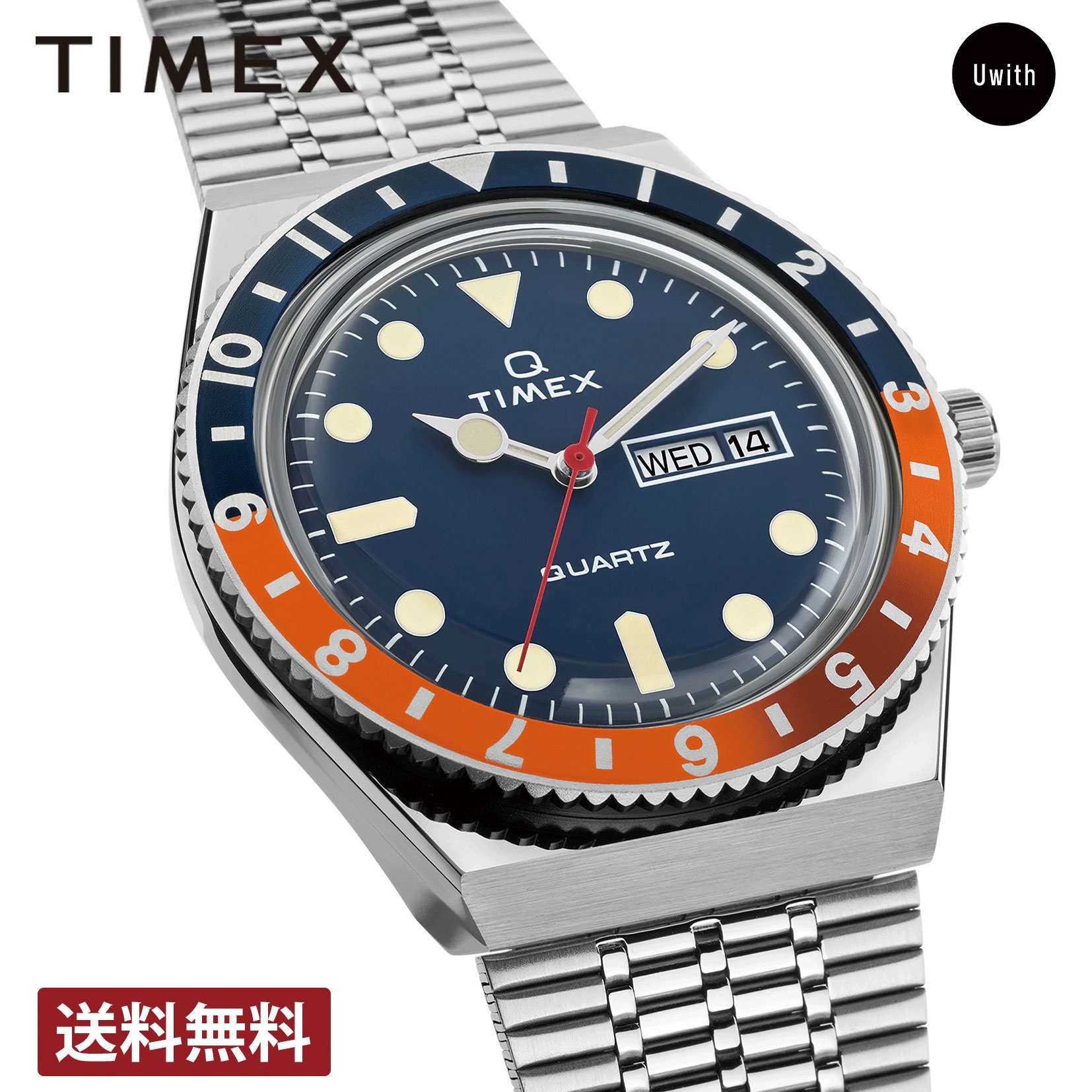 【レビュー特典あり】【ブランド直営店】TIMEX タイメックス Q TIMEX クォーツ ネイビー TW2U61100 時計 人気 50Ｍ防水