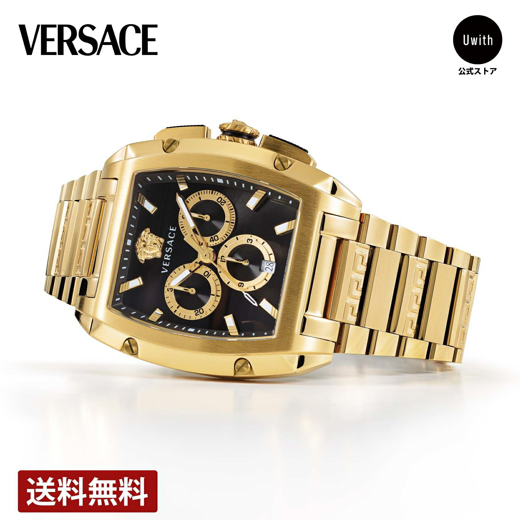 【正規品】VERSACE ヴェルサーチ　腕時計 ゴールド/ネイビー VERSACE [レビュー特典あり][正規販売店]ヴェルサーチェ メンズ