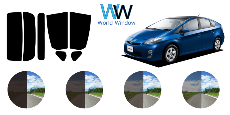 楽天市場】プリウス (30系 ZVW30) カット済みカーフィルム リアセット