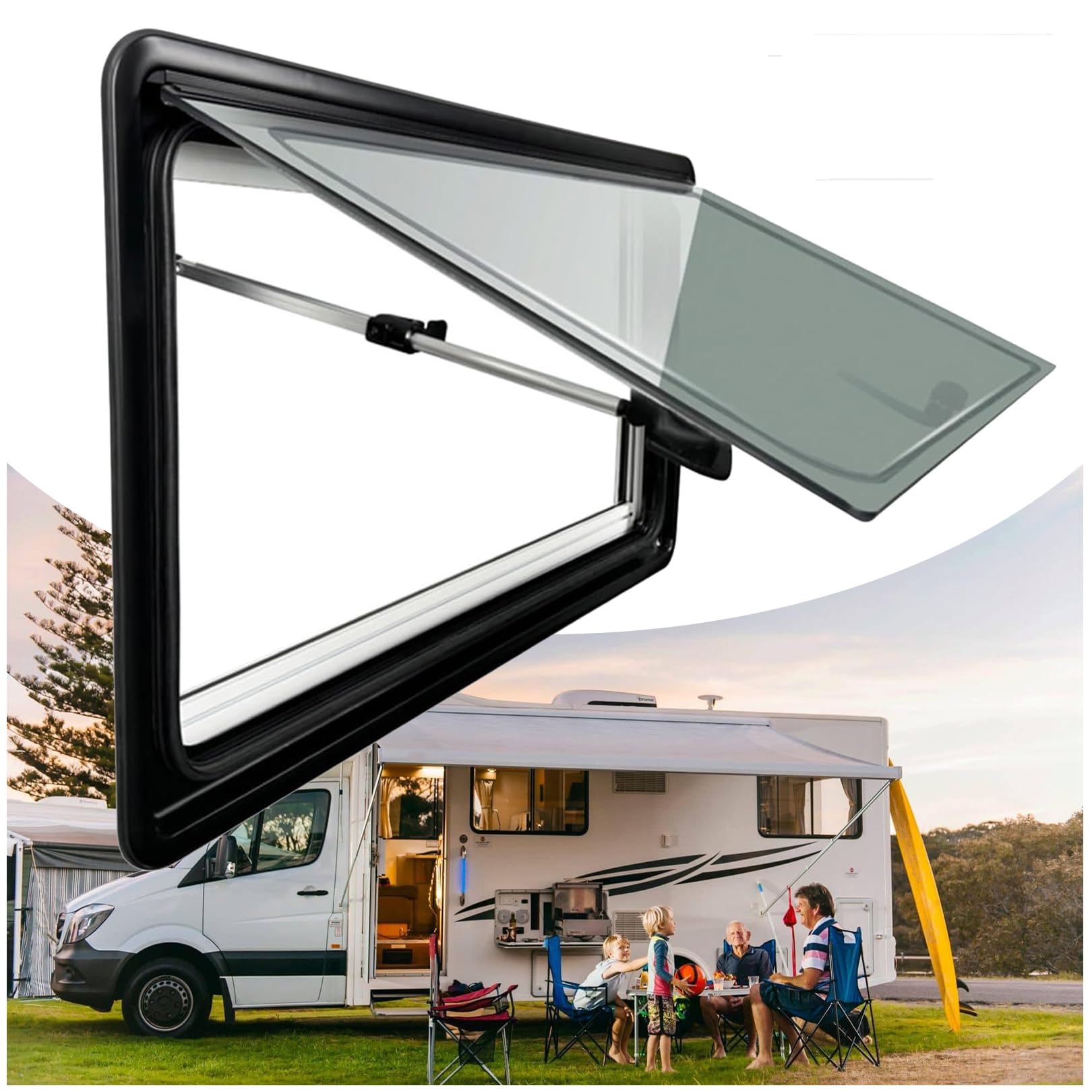 RV スカイライト 1100*450外部サイドウィンドウ サイドウィンドウ アルミ製 RV ウィンドウ UV 耐性 耐衝撃性 カーゴトレーラー キャンピングカー トラベルトレーラー ユーティリティカーゴバン トラック SUV 用|WORM Base