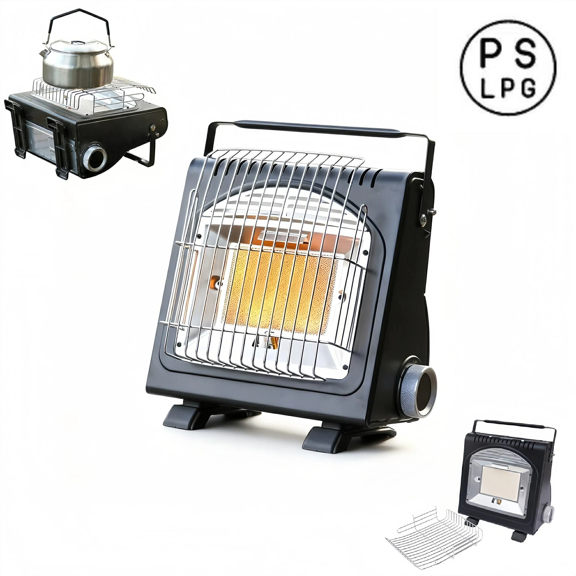 屋外用ガスヒーター 最大出力13.0kW 140-9493 ガスファンヒーター（関西エリア限定） ラテグリーン [都市