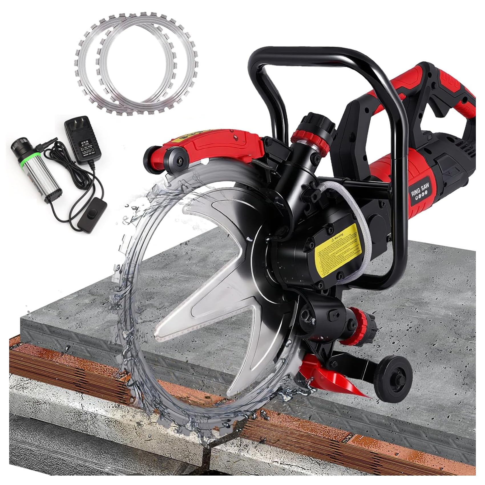 コンクリートカッター リングソー 壁切断機 8980W 強力モーター 16 インチ 最大切断深さ29cm 自動給水式湿式 コンクリート/鉄筋/レンガ/花崗岩対応 業務用壁機 グルーブカッタ 電動工具 70,595円