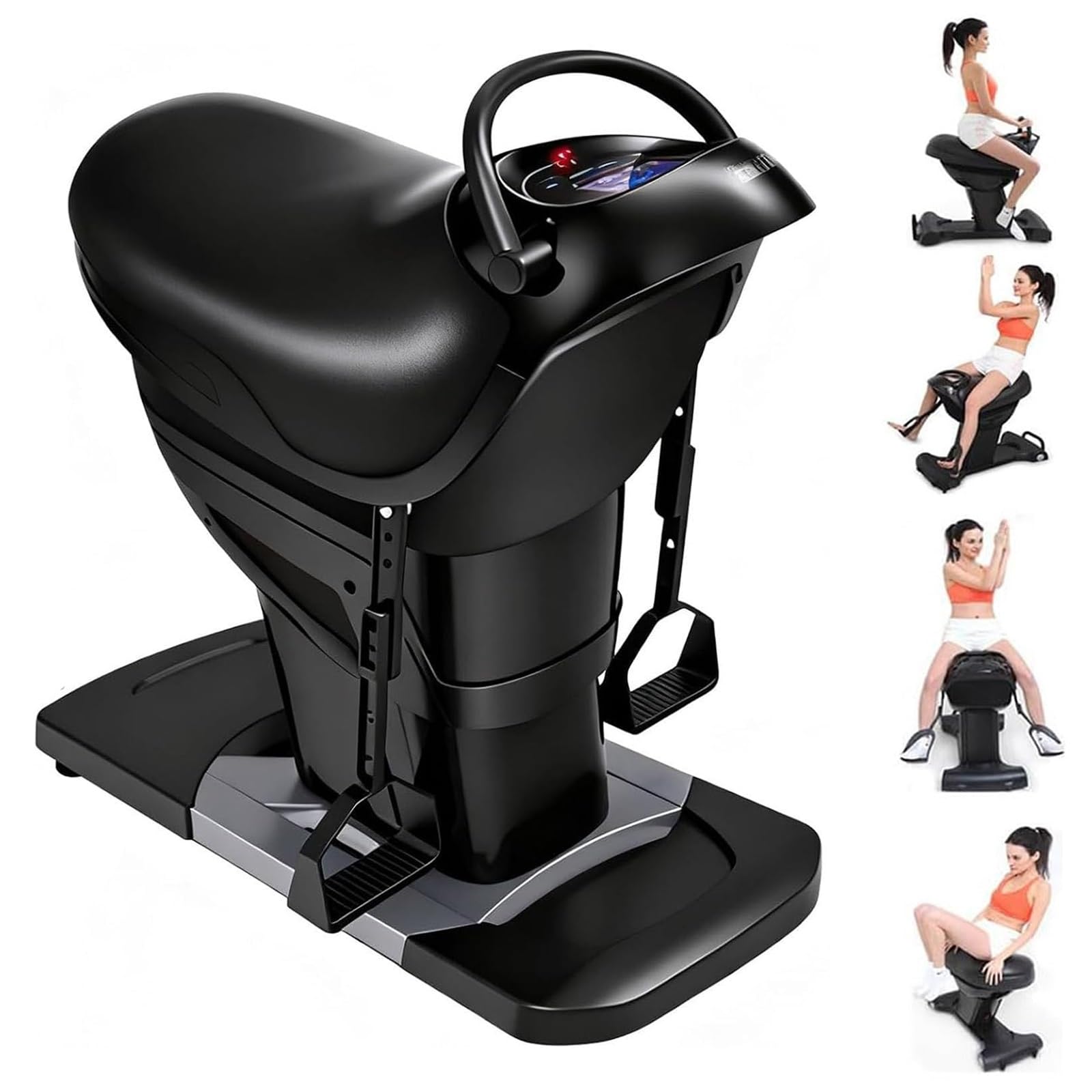 電動乗り馬シミュレータ器械 LCD見せびらかす付き添い人乗り馬式腹筋器械 20度合い速力度合わせる、耐荷重150kg 身寄り用体育館向け振りまわすフィットネストレーナー（酉の方角、脚、御居処の運動すること用）