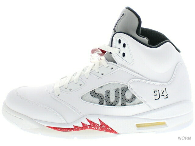 US8.5 26.5cm AIR JORDAN AIR JORDAN 5 RETRO SUPREME 824371-101 エアジョーダン エアジョーダン 5 レトロ SUPREME 新古品|WORM TOKYO