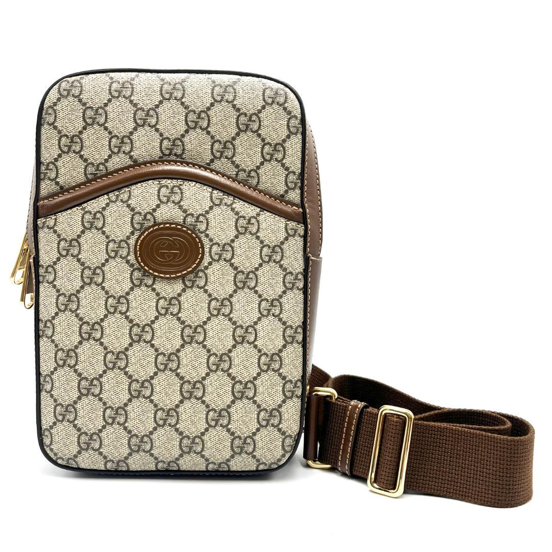 【SALE】GUCCI グッチ インターロッキング G スリングバックパック GG帆布 ベージュ×赤銅色 上半身御徒面子 酉の方角御徒面子 一肩肉 古典派音楽 ロゴタイプ メンズ レディース 男女兼用 ブランド名御徒面子 出で立ち小物 袋 鞄 定番 一般受けひな形 イタリア製 御前上等感