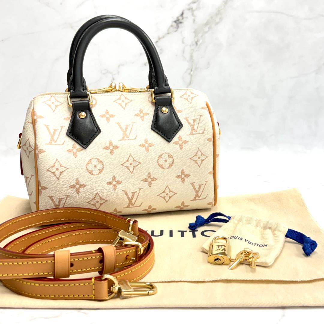 未当て嵌める品 LOUIS VUITTON ルイヴィトン モノグラム デュンヌ スピーディ バンドリエール20 M46906 寄せあわせ制限事項色合い 2WAY御徒面子 ハンドバック ショルダーバッグ ミニ豆の町 レディース お上さん ゴールド金具 鍵 カデナ 保護すること袋付き添い人 止ん事無い一般受け ルイヴィトンバッグ
