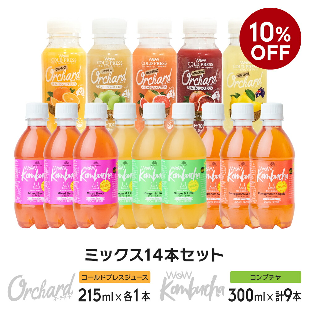 受賞店舗】 Kombucha 1000円ポッキリ ワオコンブチャ Wow 3本 300ml コンブチャ お試しセット その他