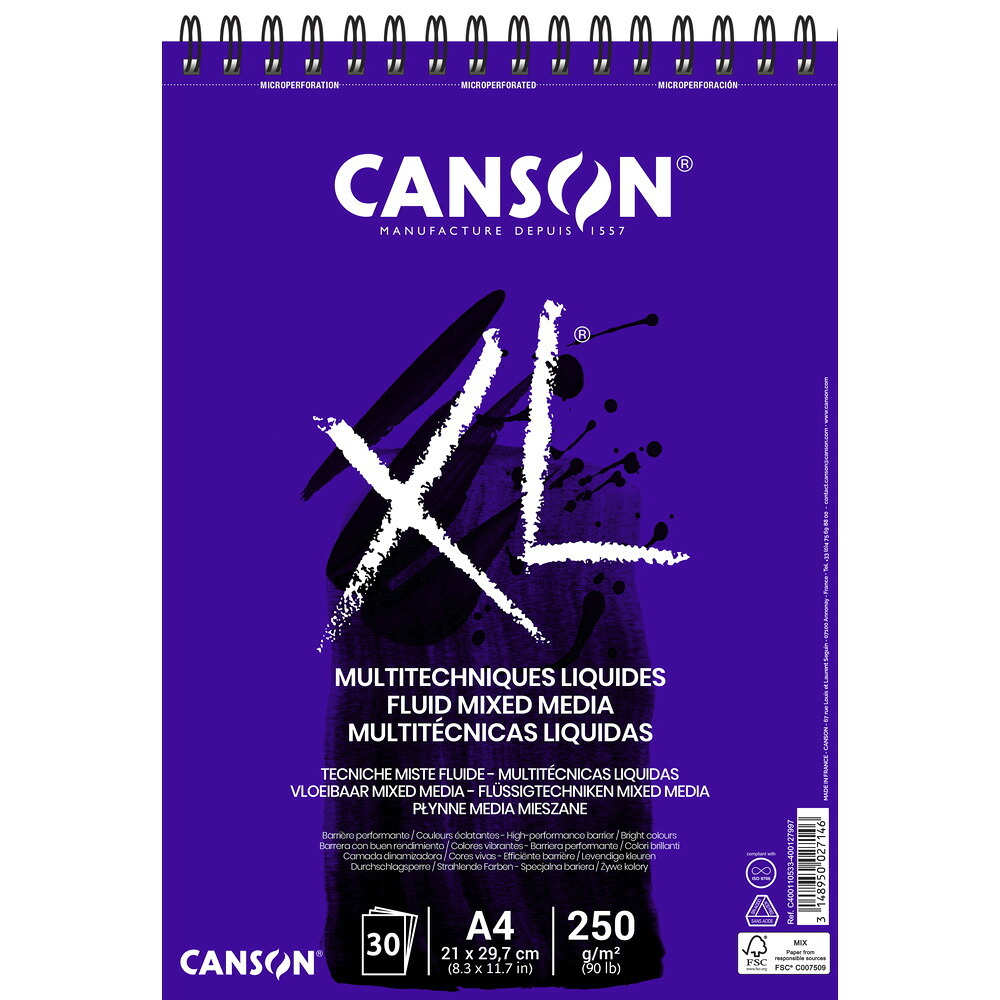 キャンソン XL フルーイドゥミックスメディア A4 5冊入 110-533