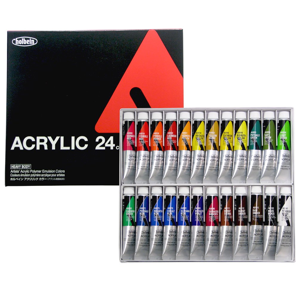 ホルベイン アクリリック カラー ヘビーボディ 20ml AU995 24色セット 016995｜Office　WOW！店
