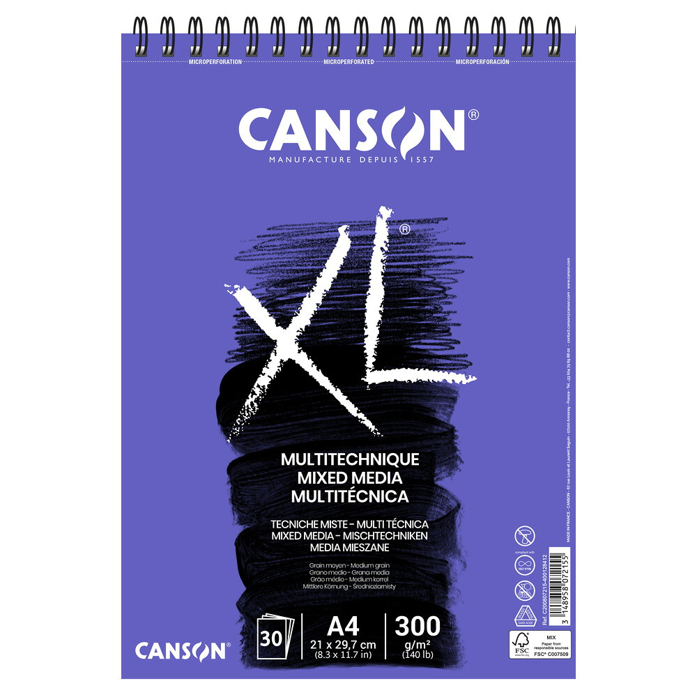 キャンソン XL ミックスメディア A4 5冊入 807-215