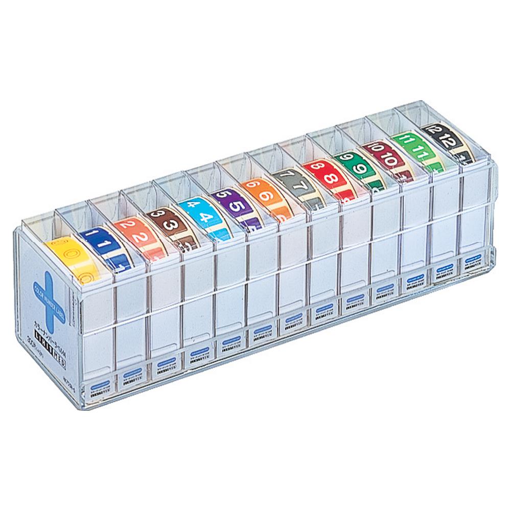 リヒトラブ カラー月ラベル M ロールタイプ 0～12セット HK781R-込｜Office　WOW！店