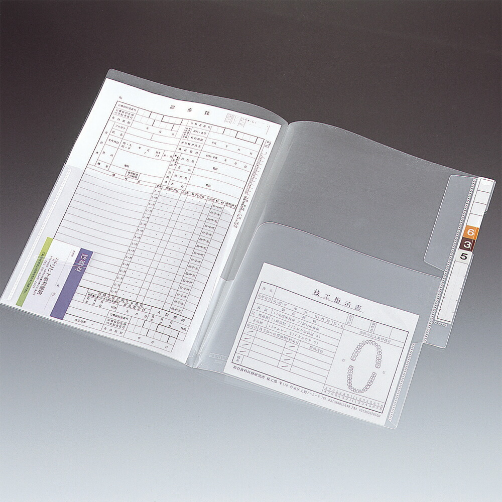 リヒトラブ カルテフォルダー フラップ付 ダブル 縦型 A4 HK2002