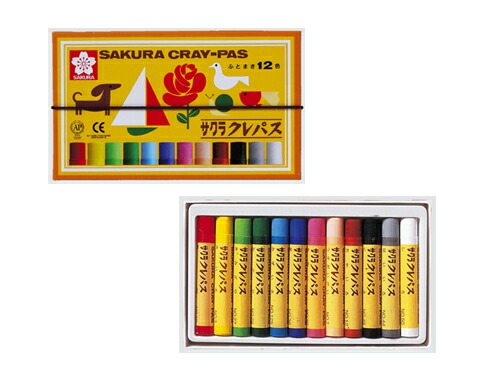 楽天市場】サクラクレパス クレパス 太巻 16色 ゴムひも付 LP16R