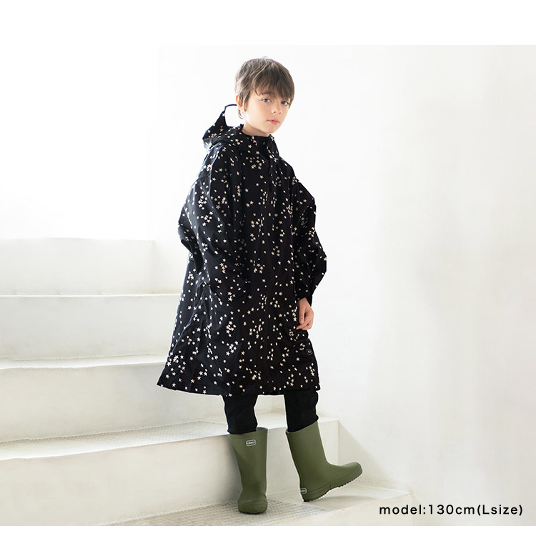 【KiU公式】レインウェアスリーブレインポンチョforkids/SLEEVERAINPONCHOFORKIDS【アウトドアはっ水撥水レイングッズキッズ】