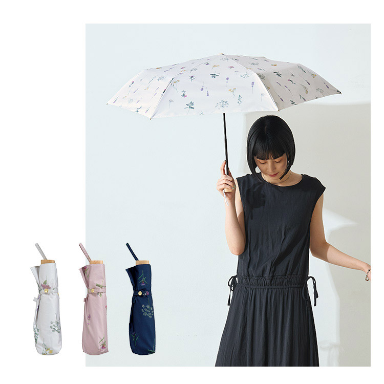 楽天市場 お買い物マラソン中 全品ポイント10倍 ギフト対象 Wpc 公式 日傘 遮光ボタニカmini 折りたたみ傘 晴雨兼用 50cm レディース 女性 折りたたみ日傘 通勤 通学 おしゃれ 遮熱 防水 柄物 花柄ボタニカル 骨 木製ハンドル ガーリー かわいい Wpc Kiu