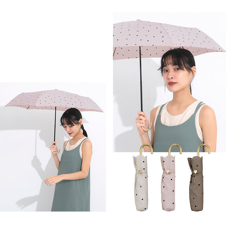 楽天市場 ギフト対象 Wpc 公式 雨傘 ミルキードットmini 折りたたみ傘 撥水 50cm レディース 女性 折りたたみ雨傘 おしゃれ コンパクト ガーリー フェミニン 晴雨兼用 水玉 ゴールドハンドル ハート シンプル かわいい Wpc Kiu Official Shop