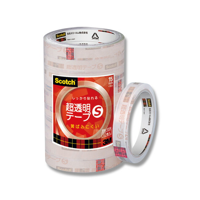 3M　スコッチ　Scotch　10巻パック　超透明テープS（住友3M）　15mm×35m