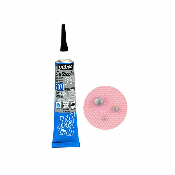 (未使用･未開封品)　ぺべオ ラメ入りの膨らんだ線やドットが描ける布用絵具 セタカラー3Dグリッター 20ml NO.36シルバーパウダー v1yptgt Amazon | ぺべオ(Pebeo) ラメ入りの立体的な線やドットが描ける
