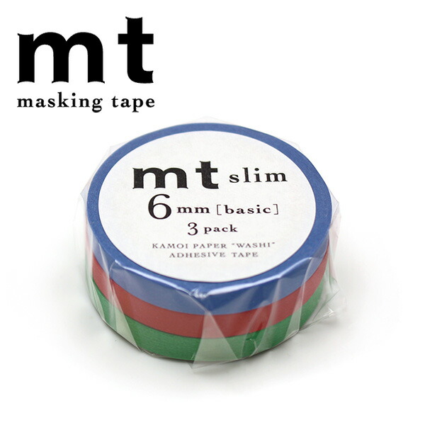 楽天市場】マスキングテープ mt カモ井加工紙 mt slim deco 3色セット