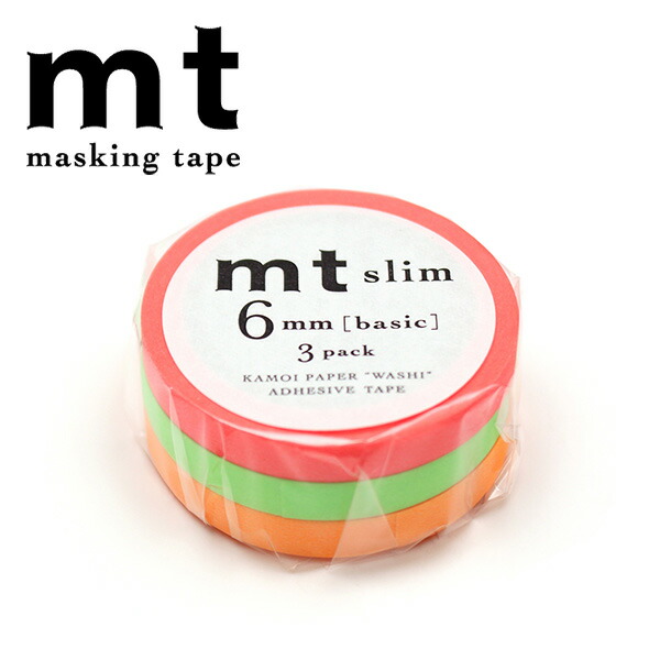 楽天市場】マスキングテープ mt カモ井加工紙 mt slim deco 3色セット