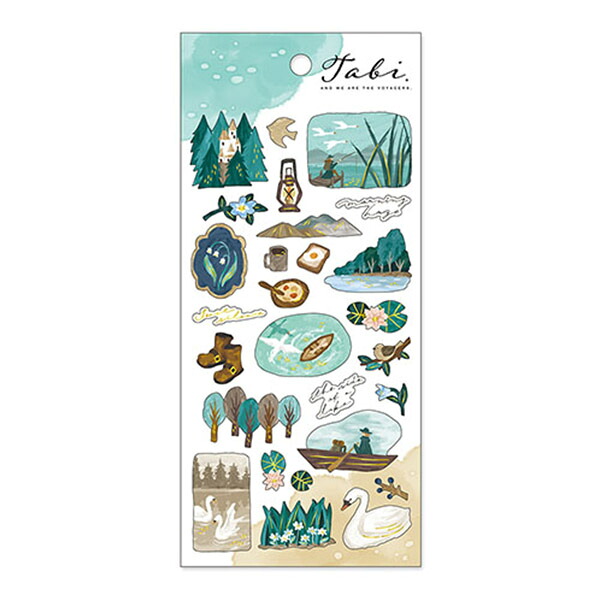 Sheet Sticker Mind Wave MIND WAVE Tabi Sticker Lake Country 82328 Foil Stamp Notebook Deco