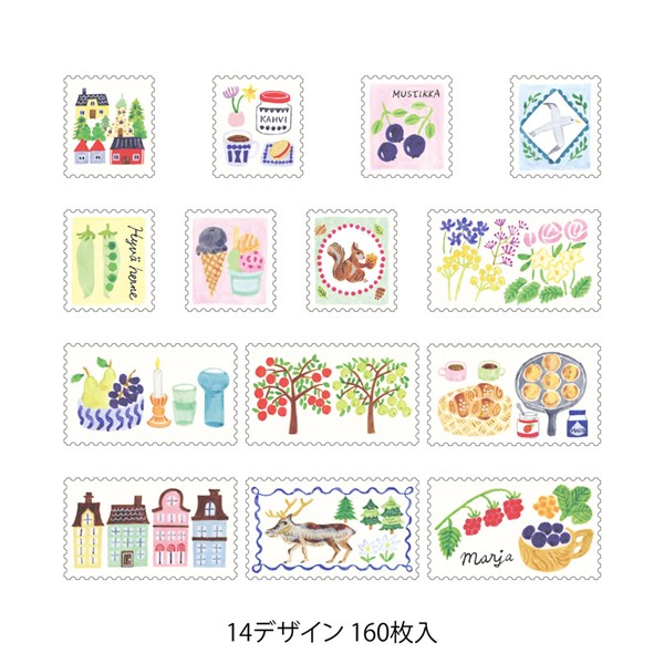 Midori Yuru Log Roll Sticker - Postage Stamps