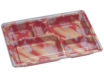 弁当箱 使い捨て 松花堂 203 よしの 100個 透明 蓋付き ランチボックス 弁当容器 業務用 本体 レンジ 可能 電子レンジ OK｜ラッピングストア（コッタ cotta） 8,324円