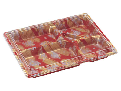 楽天市場】松花堂 5仕切り (60入) 紙容器 容器 使い捨て 業務用 弁当箱