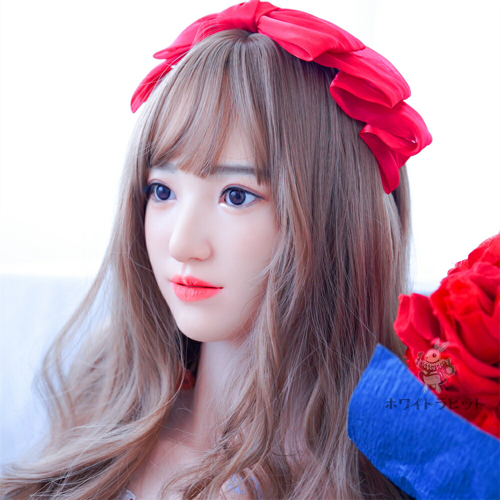 《 受注生産品 》 ドール ヘッド [TS005] 軟質シリコン 口可動 掲載写真と同じカスタマイズアイ付き ヘッド 大人 向け ドール 頭 頭部 等身大ドール リアル ドール 販売 本体 人形 軟質シリコン ヘッド 眉毛 睫毛 植毛 M16ボルト 148CM~158CM身長対応 ホワイトラビット｜ホワイトラビット