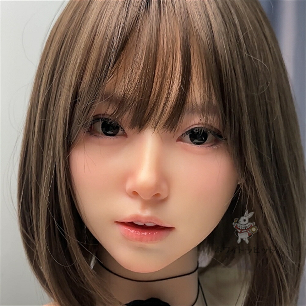《 受注生産品 》 軟質シリコン 口可動　喉の深さ約18CM ドール  ヘッド 大人 向け ドール 等身大ドール リアル ドール 販売 ドール 本体 人形 軟質シリコン ヘッド 眉毛 睫毛 植毛 M16ボルト 155CM~168CM身長対応 ホワイトラビット [A64N]