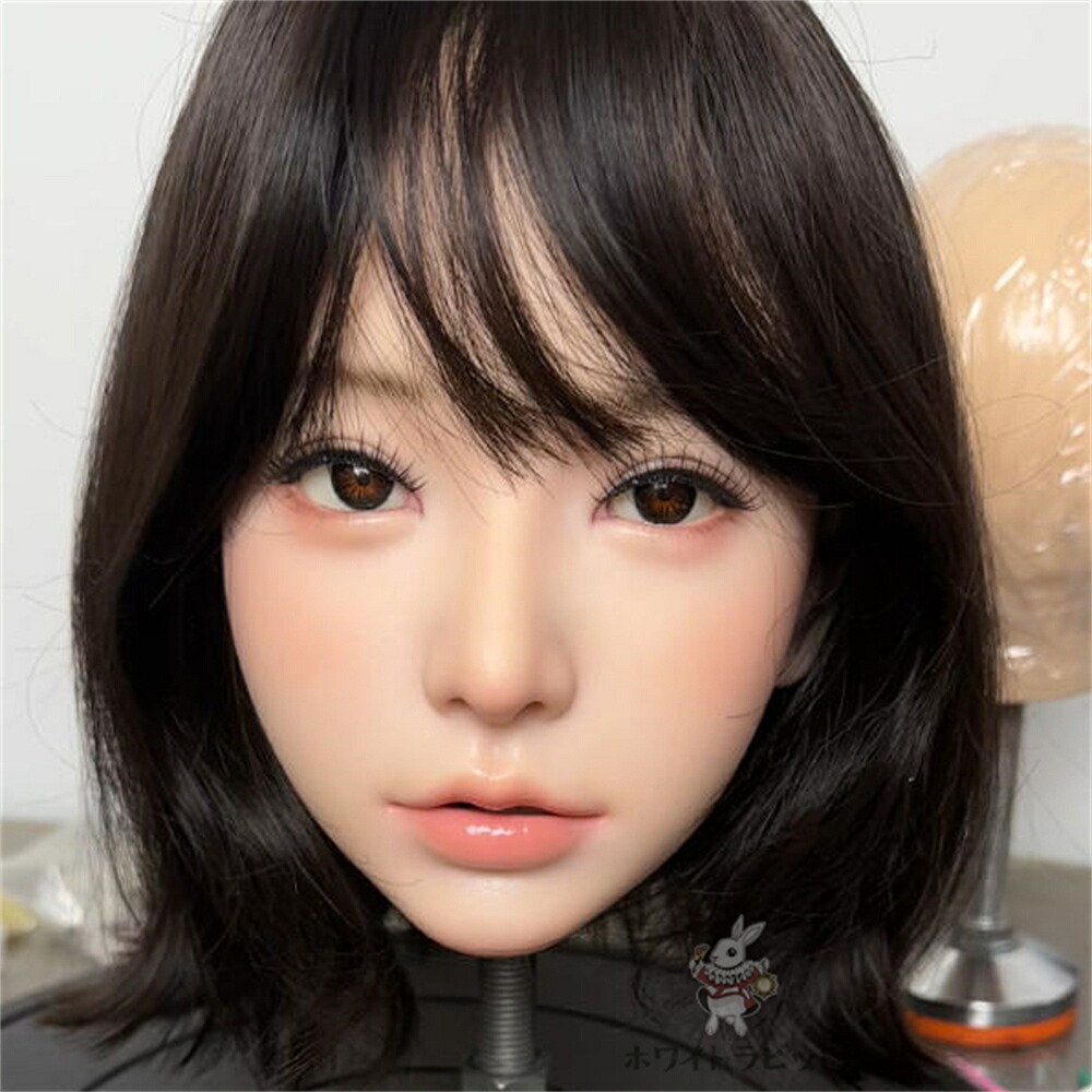 《 受注生産品 》 軟質シリコン 口可動 深さ約13CM ドール ヘッド 大人 向け ドール 等身大ドール リアル ドール 販売 ドール 本体 人形 ヘッド 眉毛 睫毛 植毛 M16ボルト 158CM~168CM 身長対応 ホワイトラビット【A72N】