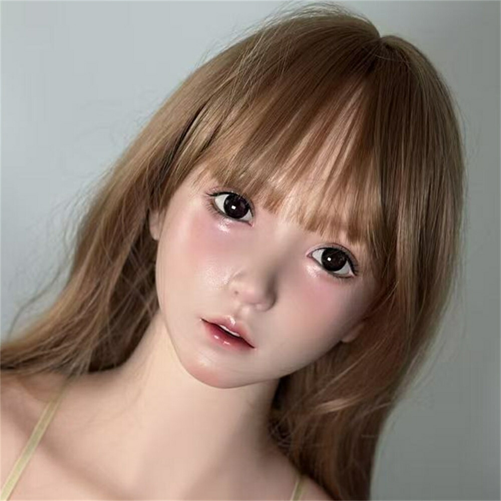 《 受注生産品 》 ドール ヘッド 軟質シリコン 口可動 深さ約10CM ドール ヘッド 大人 向け ドール 頭 頭部 等身大ドール リアル ドール 販売 ドール 本体 人形 ヘッド 睫毛貼り付け 眉毛植毛 M16ボルト 155CM~168CM身長対応 ホワイトラビット【A66N-2】|ホワイトラビット